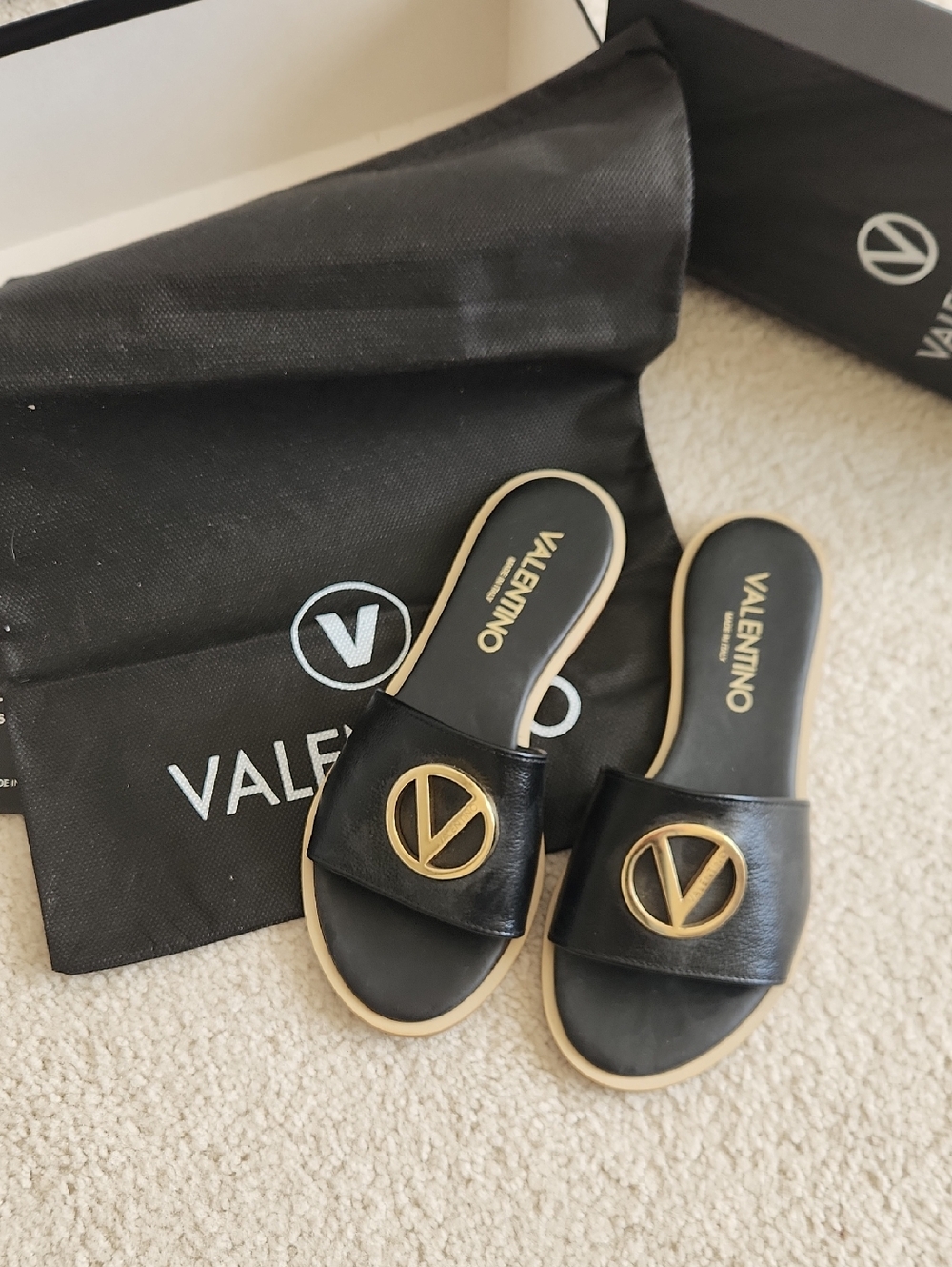 New With Box Valentino Bugola Slide Sandal SZ 36